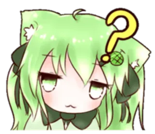 🤔 Anime, Gato, Pergunta, Sticker, Fofo, Desenho animado, Ilustração telegram sticker