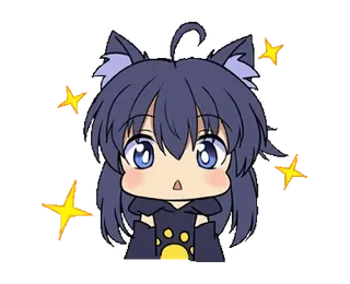 ✨ Anime, Gato, Kawaii, Chibi, Estrellas, Lindo, Manga telegram sticker
