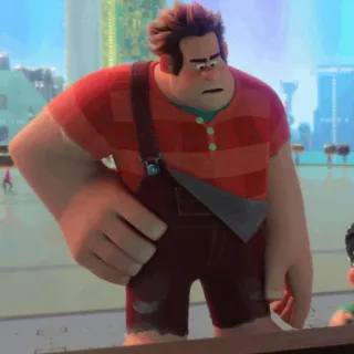 🥨 Wreck-It Ralph Detona Ralph, Disney, animado, desenho animado, personagem whatsapp sticker