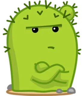 😕 cactus, plante, mignon, désert, succulente, dessin animé telegram sticker