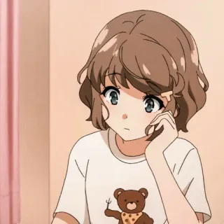 😐 Mai Sakurajima Rascal Does Not Dream of Bunny Girl Senpai Anime, Fille, Mignon, Sakurajima, Lapin, Kawaii telegram sticker