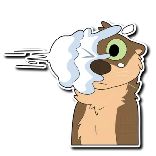 ❄️ otter, animal, mammal, cartoon, cute telegram sticker