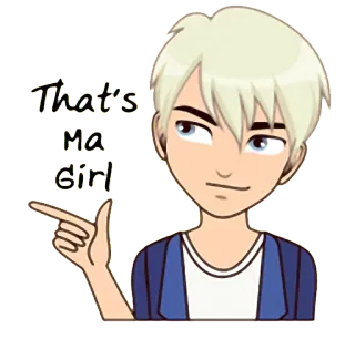 👍 That's Ma Girl Dibujo animado, Niño, Señalando, Frase whatsapp sticker