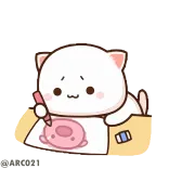๐ cat, drawing, cute, donut, sticker, kawaii telegram sticker