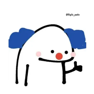 🤡 clown, cartoon, emoji, simple, stick figure telegram sticker