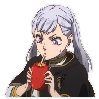 😳 Noelle Silva Black Clover anime, sticker, character, female, potion, black clover telegram sticker