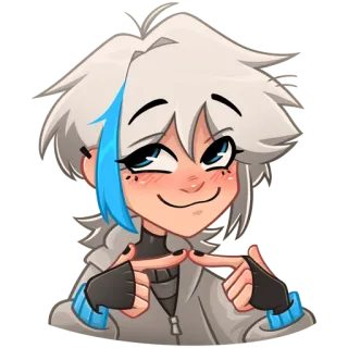 🤗 anime, manga, cartoon, character, illustration, digital art telegram sticker