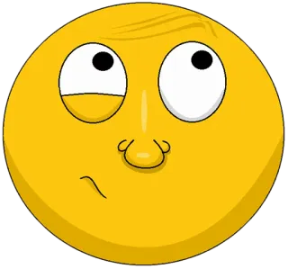 🙄 face, emoji, yellow, expression, cartoon telegram sticker
