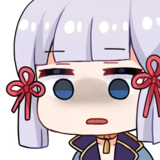 😦 Ayaka Genshin Impact Anime, Sticker, Genshin Impact, Ayaka, Chibi telegram sticker
