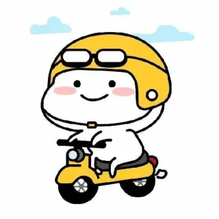 🛵 Kartun, Sepeda motor, Helm, Skuter, Transportasi, Lucu, Karakter whatsapp sticker