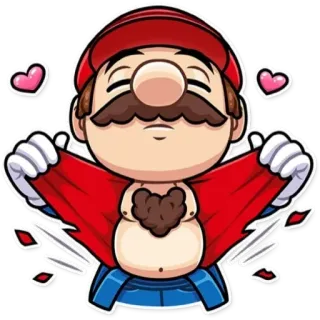 ❤ Mario スーパーマリオ, ビデオゲーム, キャラクター, 面白い, ハート telegram sticker