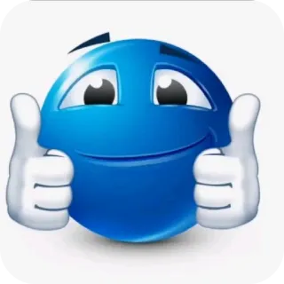 👍 Pouce levé, Emoji, Positif, Bleu, Approbation, J'aime telegram sticker