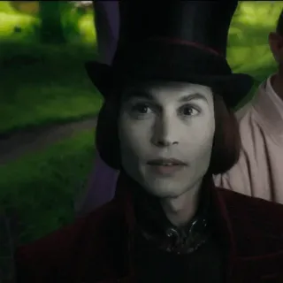 🎩 Willy Wonka Charlie and the Chocolate Factory willy wonka, schokoladenfabrik, johnny depp, film, charakter telegram sticker