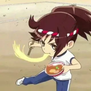 ⚔ Anime, Ramen, Garota, Comida, Hashi, Japonês, Desenho animado telegram sticker