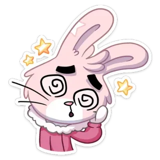☹️ hoạt hình, thỏ, hoa mắt, sao, dễ thương, động vật telegram sticker