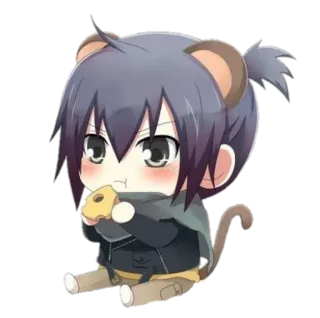 😋 Anime, Chibi, Kawaii, Mignon, Souris, Animal, Dessin animé telegram sticker