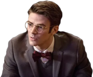😧 Barry Allen The Flash Grant Gustin, Barry Allen, The Flash, DC Comics, superhero, suit, glasses, bow tie telegram sticker
