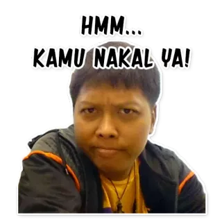 😐 HMM... KAMU NAKAL YA! Meme, engraçado, expressão, hmm, travesso, sim, indonésio telegram sticker