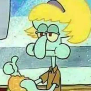 🧽 Squidward dessin animé, SpongeBob, Carré, drôle, Nickelodeon whatsapp sticker