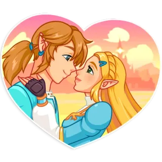 ❤️ Link The Legend of Zelda zelda, линк, любовь, принцесса, игра telegram sticker