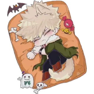 😴 chibi, anime, Halloween, sleeping, cute, cartoon telegram sticker