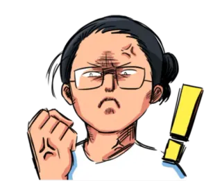 💪 生气, 沮丧, 惊叹, 卡通, 情绪, 沮丧的 telegram sticker