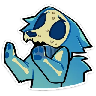 😓 bộ xương, quái vật, furry, sinh vật, anime, nhãn dán telegram sticker