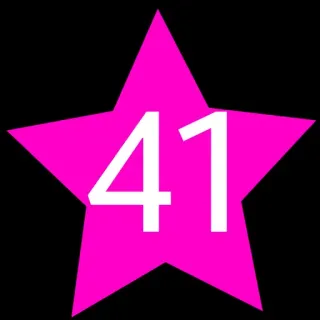 4⃣ 41 nomor, merah muda, bintang, bentuk telegram sticker