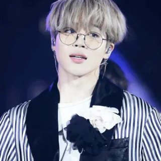〰 Jimin kpop, singer, glasses, jimin, bts telegram sticker