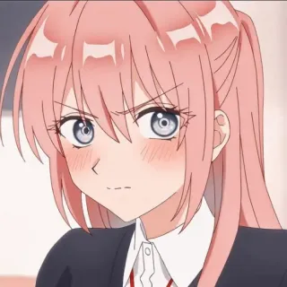 📎 Anime, Charakter, Mädchen, pinke Haare, wütend, genervt telegram sticker