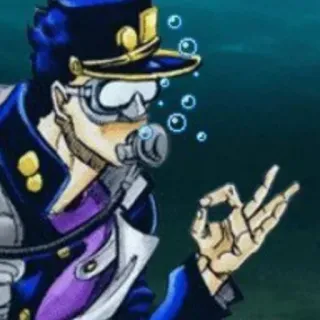👌 Jotaro Kujo JoJo's Bizarre Adventure Jojo, Jotaro, Signe OK, Anime, Manga, Plongée telegram sticker