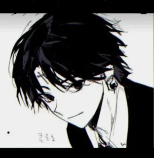 😎 Anime, Manga, Rysunek, Czarno-białe, Postać telegram sticker