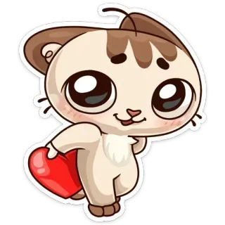 💋 kucing, binatang, hati, cinta, imut, stiker, kartun whatsapp sticker