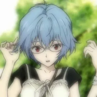 🌊 Rei Ayanami Neon Genesis Evangelion เรย์ อายานามิ, อีวานเกเลียน, อนิเมะ, ตัวละคร, แว่นตา telegram sticker