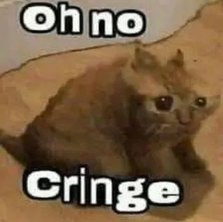 🌟 Oh no Cringe gato, meme, vergonha alheia, animal telegram sticker