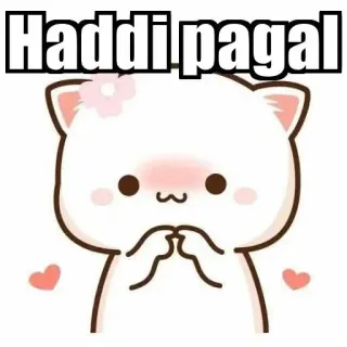 ⚜ Haddi pagal mignon, chat, adorable, kawaii, dessin animé, chat pêche whatsapp sticker