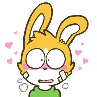 💗 Мультфильм, Кролик, Сердечки, Аниме, Милый whatsapp sticker