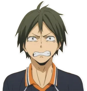 😭 Tadashi Yamaguchi Haikyuu!! аниме, хайкью, ямагучи, тадаши, испуганный telegram sticker