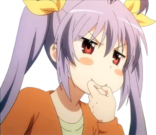 😗 动漫女孩, 嘟嘴, 思考, 卡通, 插画 telegram sticker