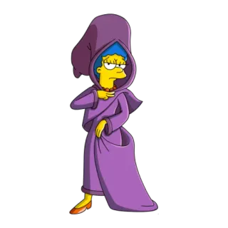 👚 Marge Simpson The Simpsons cartoon, Marge Simpson, The Simpsons, animated, purple robe telegram sticker
