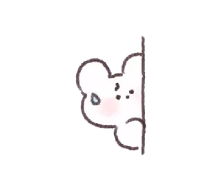 🐜 Мультфильм, Подглядывающий, Грустный, Милый, Мышь telegram sticker