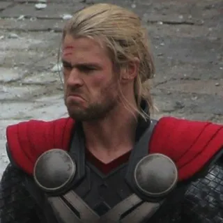 ☹️ Thor Thor, Marvel, Vingadores, Super-herói, Chris Hemsworth telegram sticker