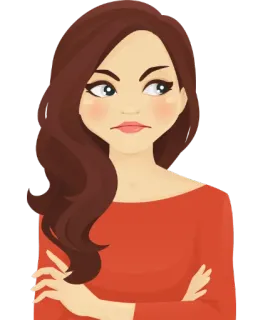 😒 Frau, Gesichtsausdruck, wütend, unzufrieden, genervt whatsapp sticker