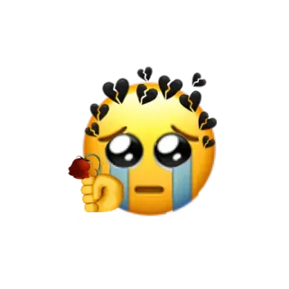 🥺 Emoji, traurig, weinend, gebrochenes Herz, Rose, Liebe, Liebeskummer telegram sticker