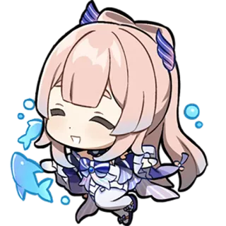 🎏 Sangonomiya Kokomi Genshin Impact Anime, Chibi, Video game, Fofo, Personagem feminina telegram sticker