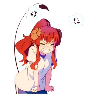 😡 สาวอนิเมะ, โกรธ, เขา, ผี, การ์ตูน, น่ารัก whatsapp sticker