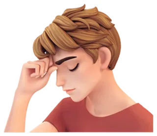 😔 smutny, mężczyzna, przygnębiony, zdenerwowany, zmęczony, zestresowany whatsapp sticker