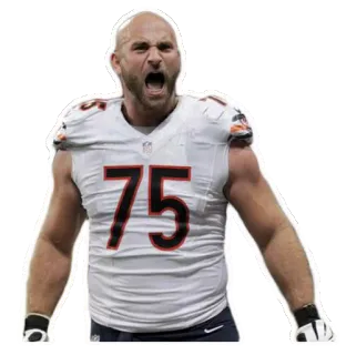 😡 Jugador de fútbol americano, Deportes, Atleta, Chicago Bears, Número 75, Fútbol americano telegram sticker