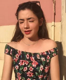 ❤️ woman, girl, portrait, floral dress, young adult whatsapp sticker