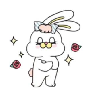 😎 bunny, rabbit, cute, kawaii, cartoon, animal, sticker whatsapp sticker